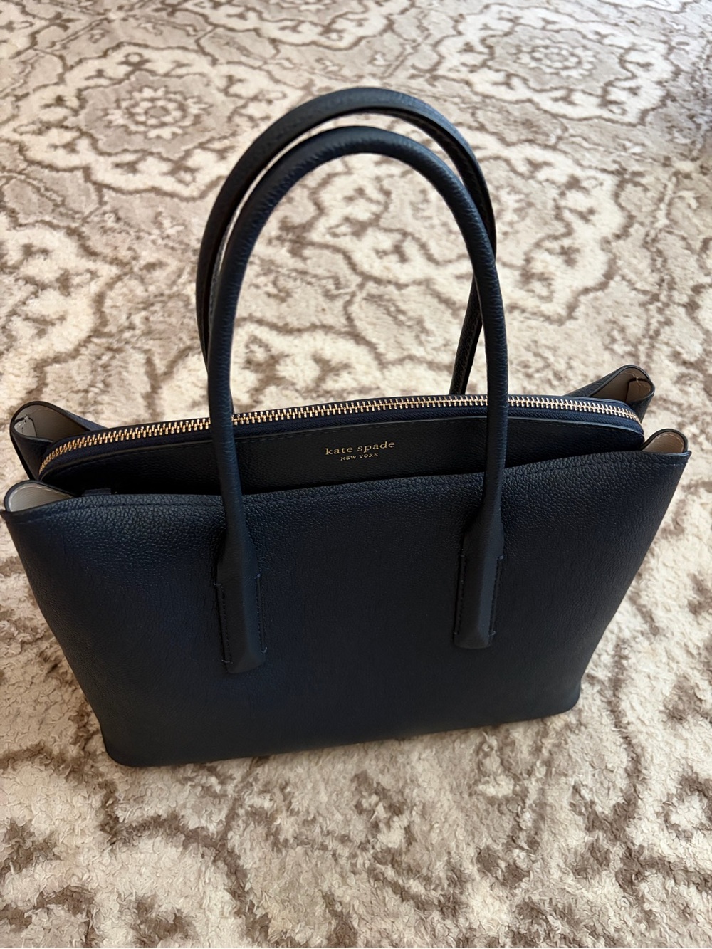Kate Spade Large Margaux Satchel in Navy - Picture 3 of 8